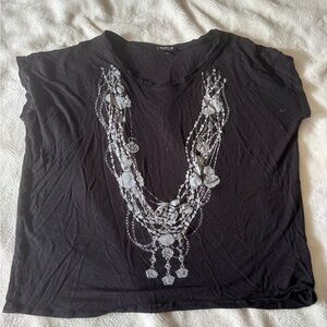 Allen B. By Allen Schwartz Black Short Sleeve Tee